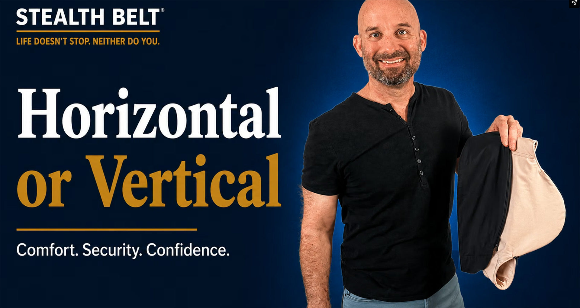 Load video: Vertical vs Horizontal Stealth Belt